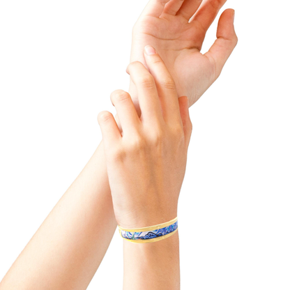 Elegant Gold and Blue Bracelet