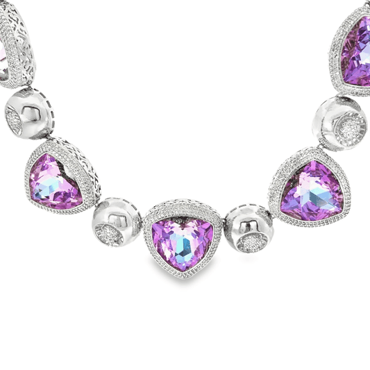 Elegant Lavender Sehrova Crystal Necklace