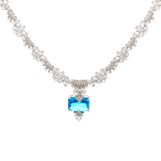 Elegant Blue Crystal Necklace