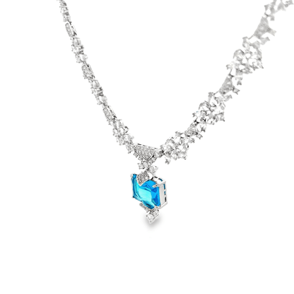 Elegant Blue Crystal Necklace