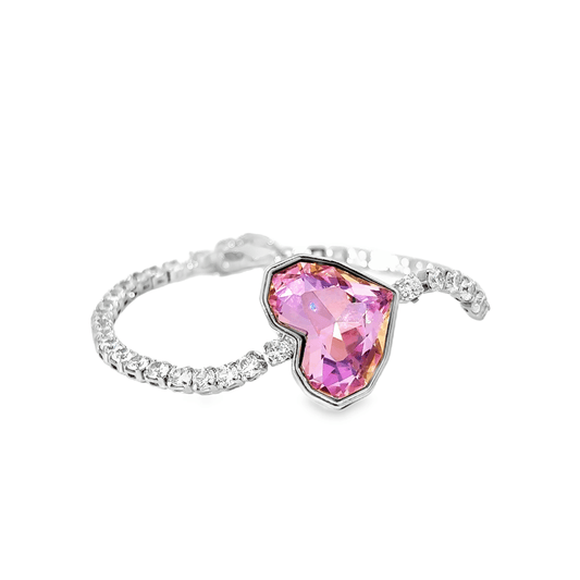 Stunning Heart-Shaped Pink Bracelet