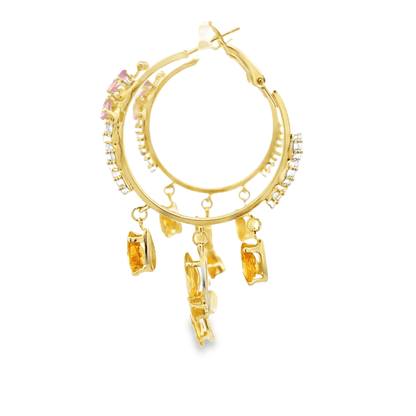 Elegant Nature Inspired Hoops Earrings