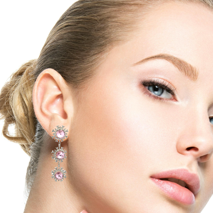 Elegant Pink Drop Earrings