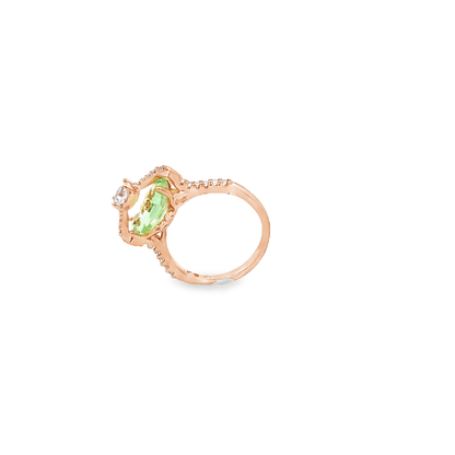 Elegant Hexagonal Green Ring