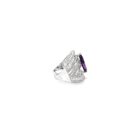 Elegant Purple Crystal Ring