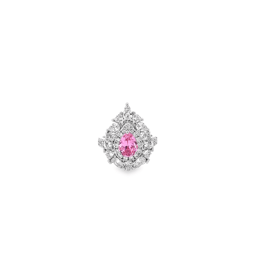 Stunning Pink Sehrova Crystal Ring
