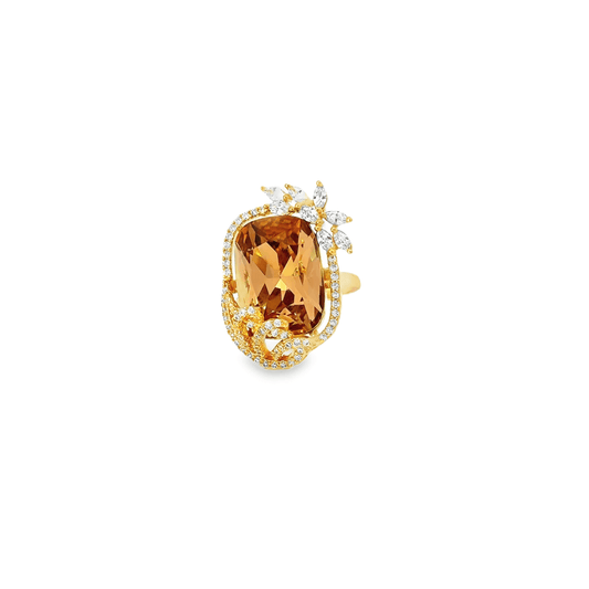 Elegant Golden Sehrova Crystal Ring