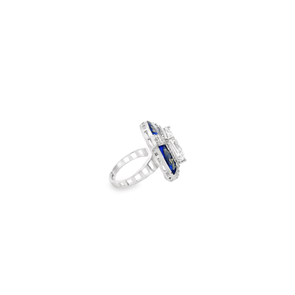 Elegant Blue and Silver Ring