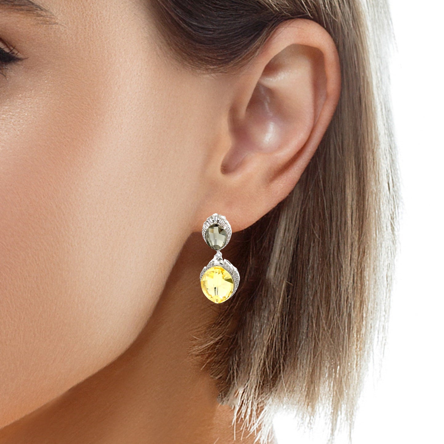 Elegant Two-Tone Drop Earrings