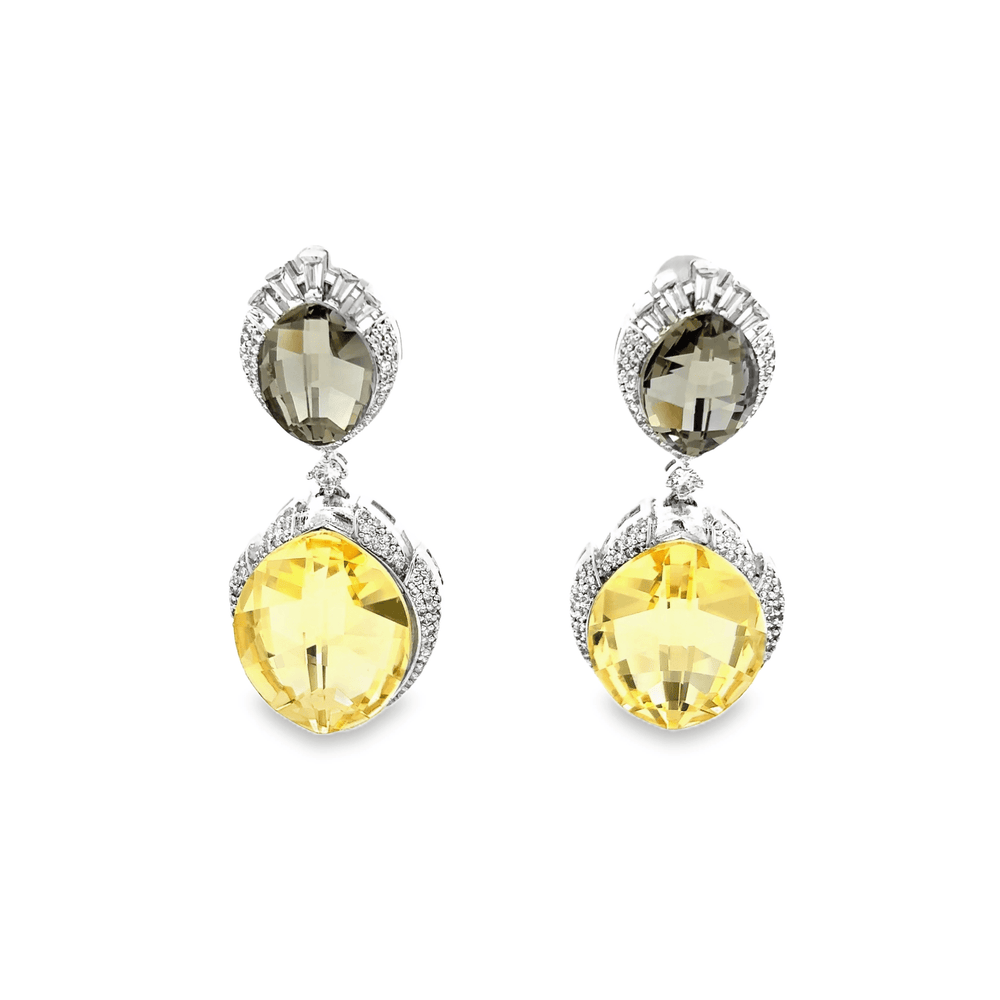Elegant Two-Tone Drop Earrings