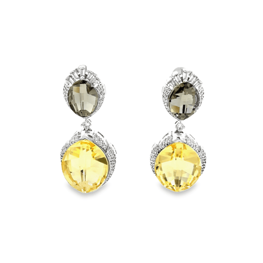 Elegant Two-Tone Drop Earrings