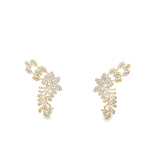 Elegant Floral Gold Earrings