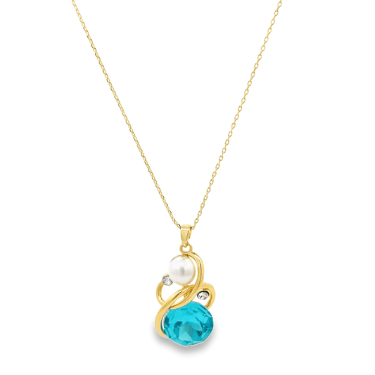 Elegant Gold and Turquoise Pendant