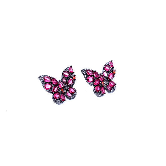 Classic Ruby Cluster Stud Earrings