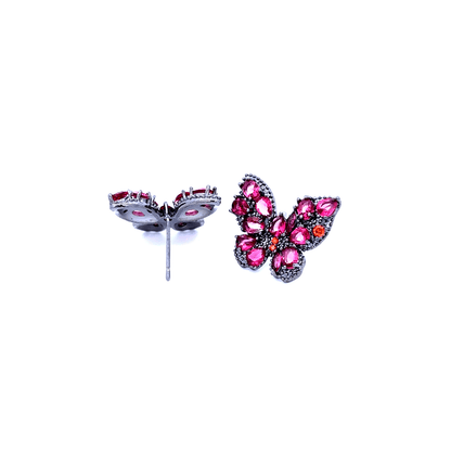 Classic Ruby Cluster Stud Earrings
