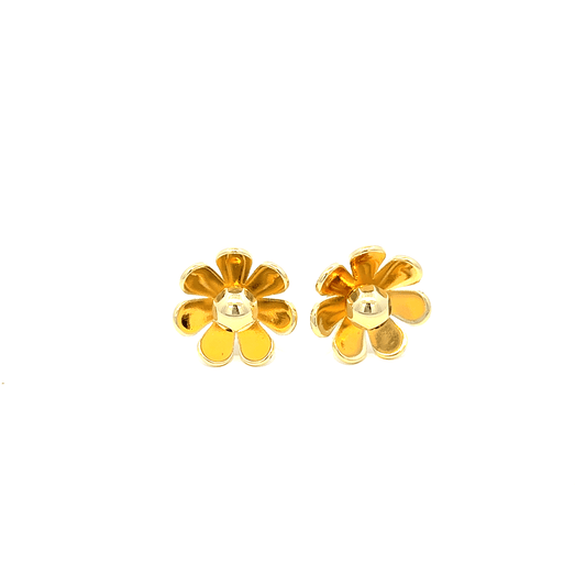 Golden Flower Stud Earrings