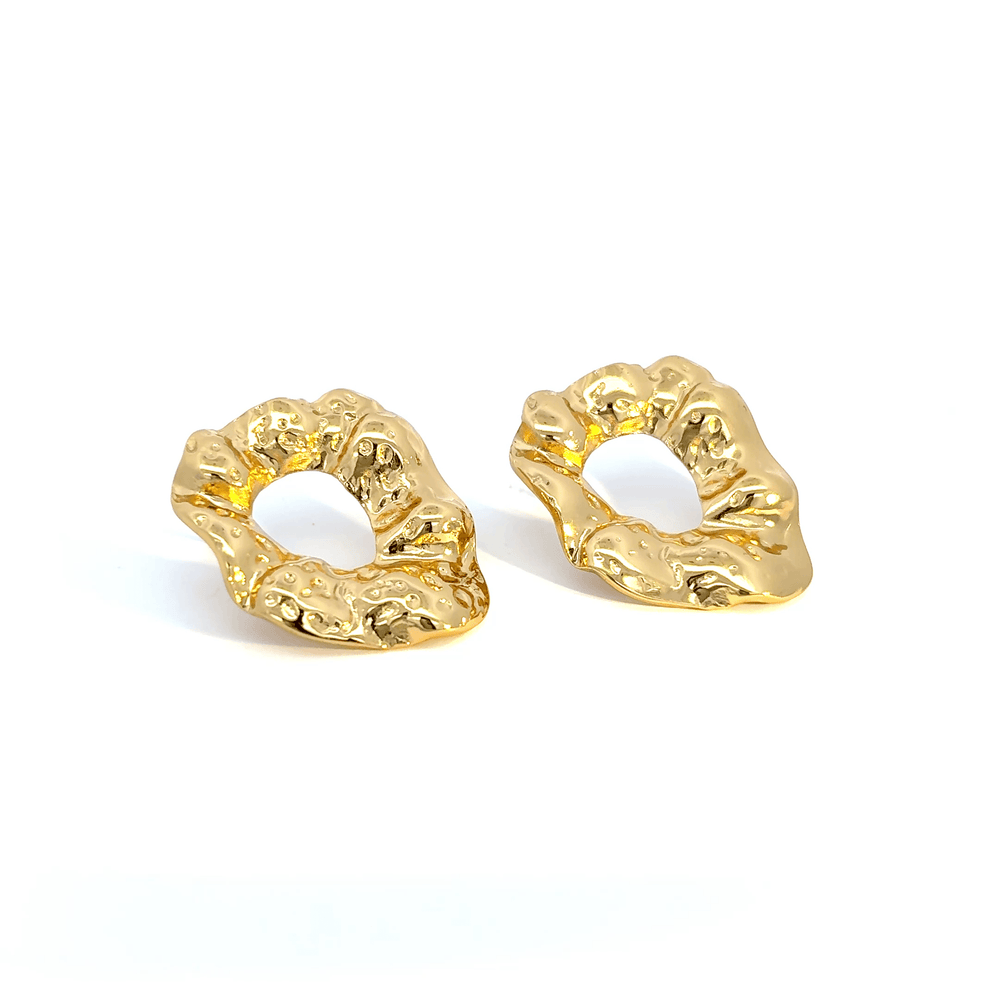 Textured Gold Stud Earrings