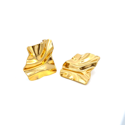 Textured Gold Stud Earrings