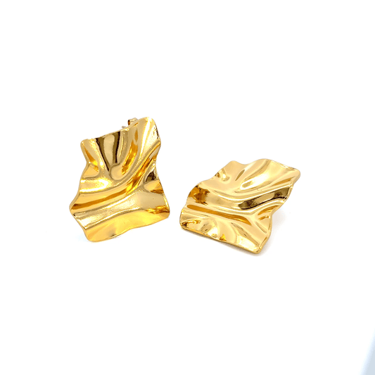 Textured Gold Stud Earrings