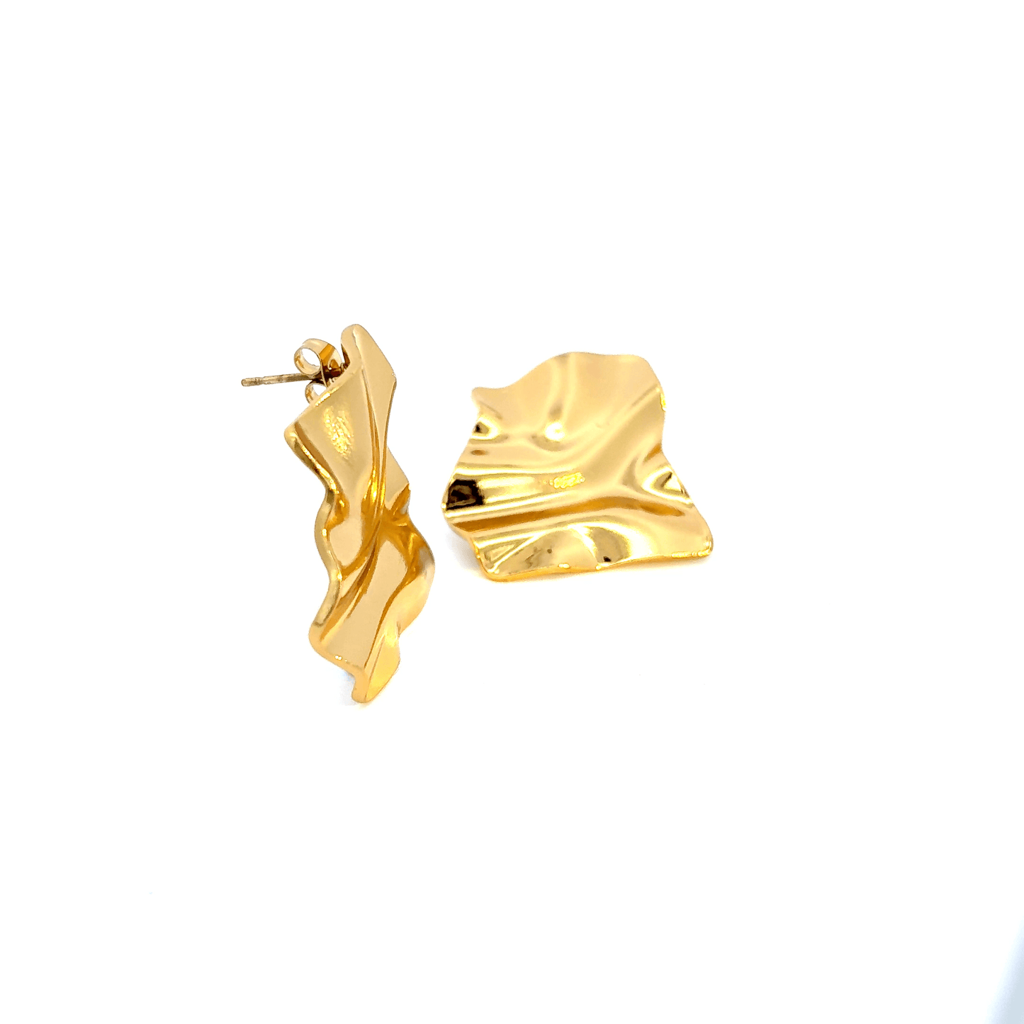 Textured Gold Stud Earrings