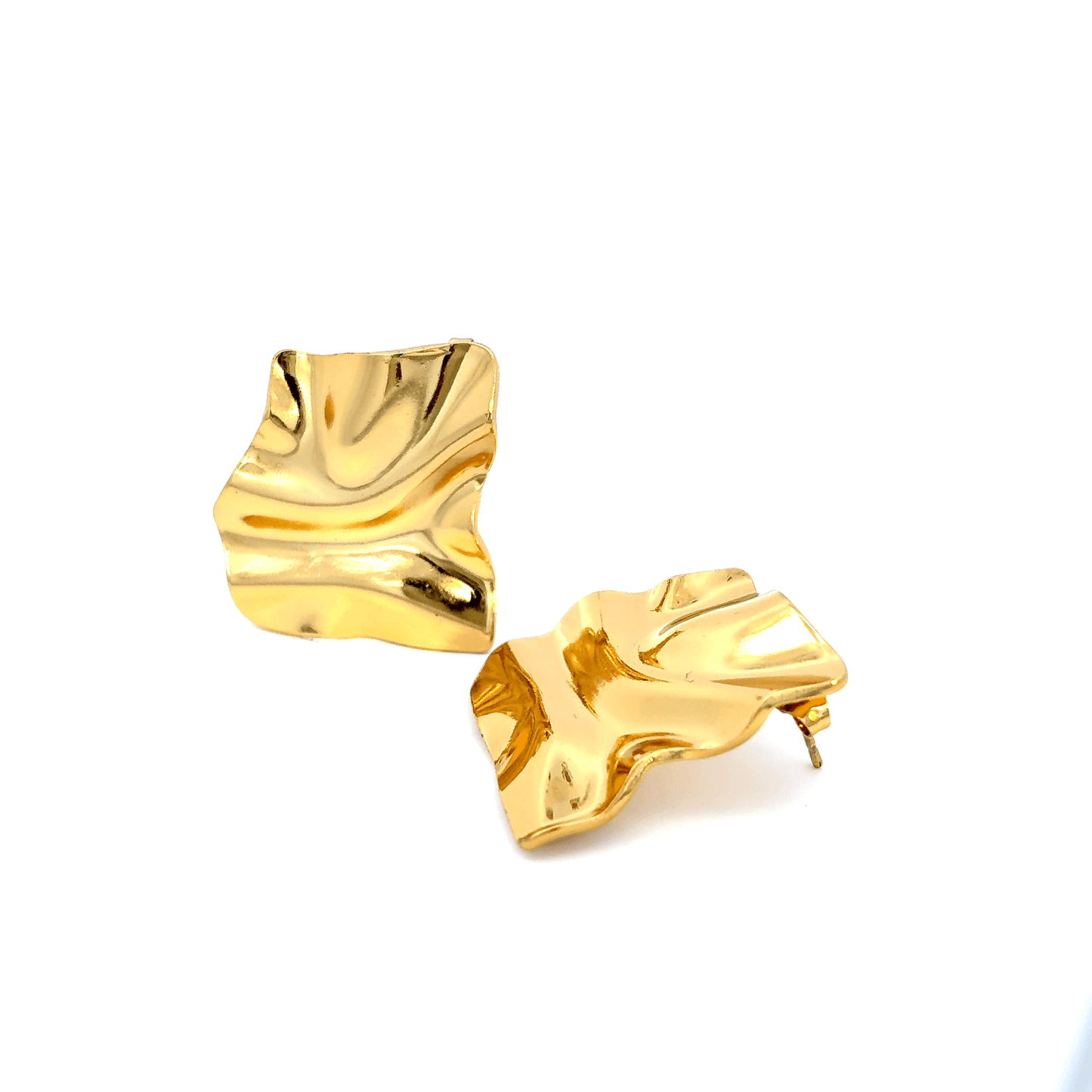Textured Gold Stud Earrings