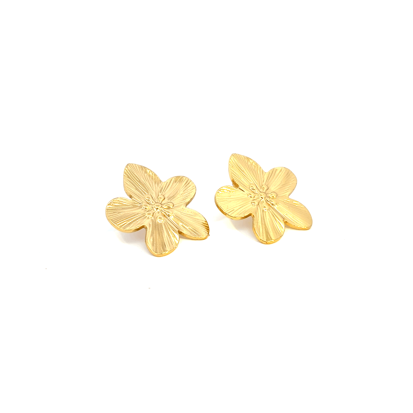 Floral Gold Stud Earrings