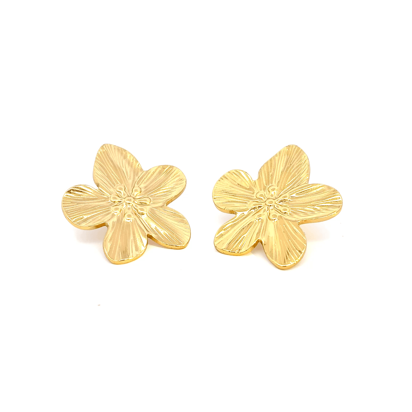 Floral Gold Stud Earrings