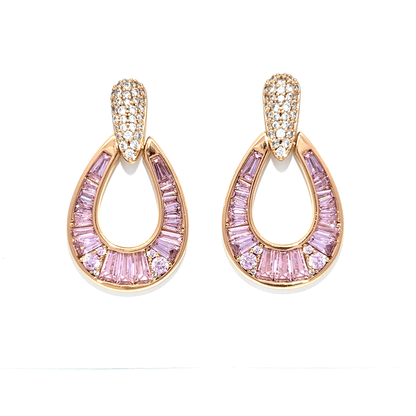 Elegant Pink Gemstone Earrings