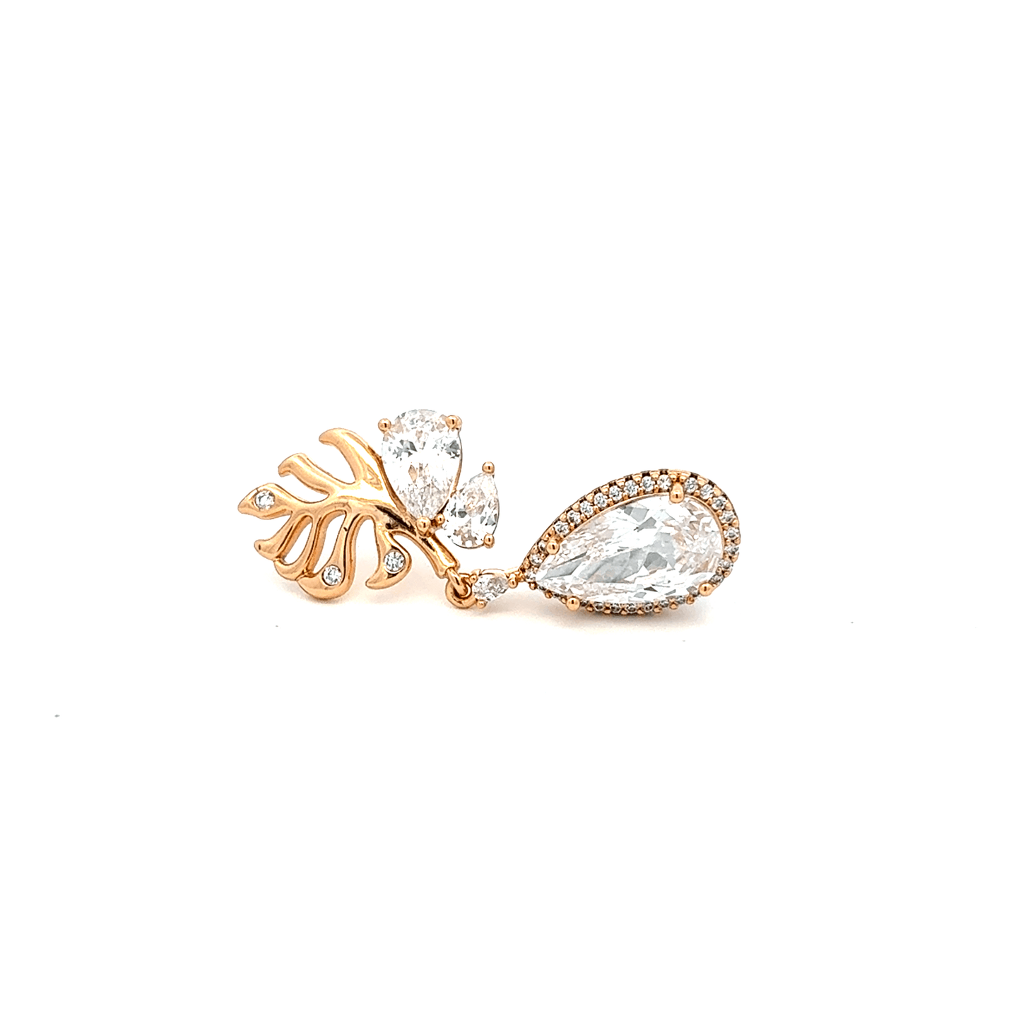 Gold Drop Earrings with Pear Cut Diamonds