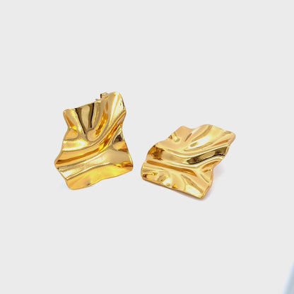 Textured Gold Stud Earrings