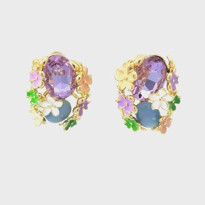 Elegant Floral Pendant with Earrings