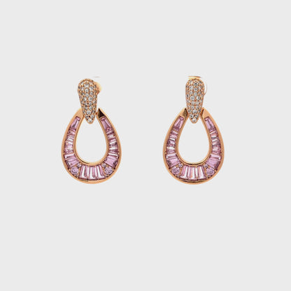 Elegant Pink Gemstone Earrings