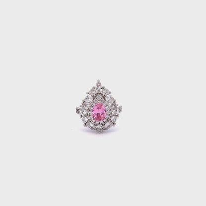 Stunning Pink Sehrova Crystal Ring