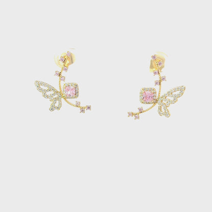 Elegant Floral Butterfly Earrings