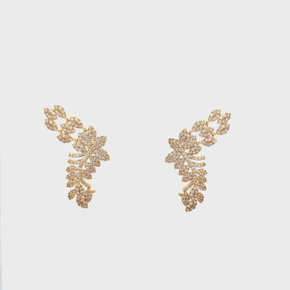 Elegant Floral Gold Earrings