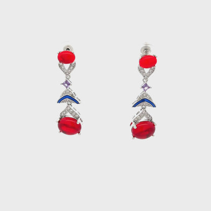 Elegant Red and Blue Necklace