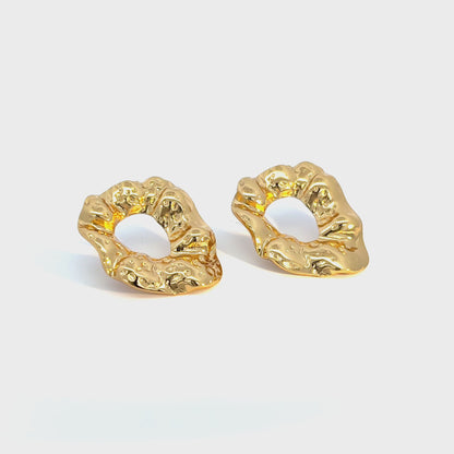 Textured Gold Stud Earrings