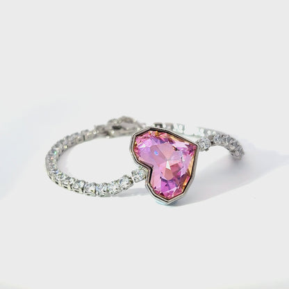Stunning Heart-Shaped Pink Bracelet