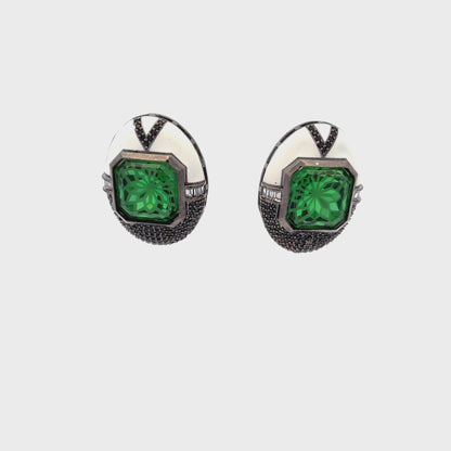 Elegant Green Gemstone Earrings