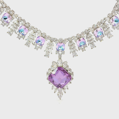 Elegant Purple Crystal Necklace