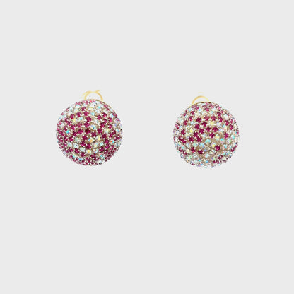 Elegant Ruby and Diamond Earrings